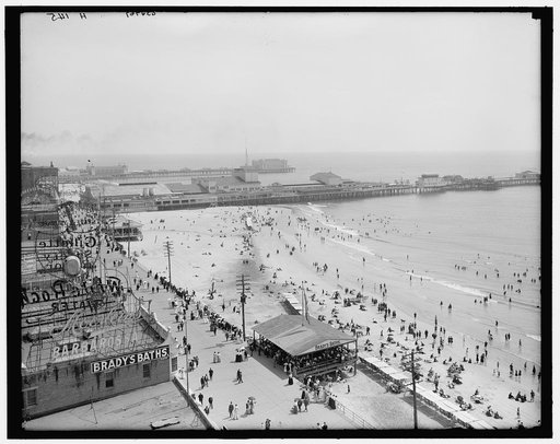 Beach and boardwalk, Atlantic City, N.J.
