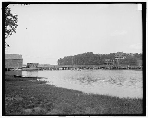Sewall's Bridge, first pile bridge in America, York, Me.