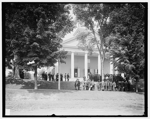 Faculty marching to College Hall, Amherst, Mass.