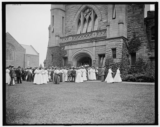 Choir entering chapel (Mary Lyon Hall), South Hadley, Mass.