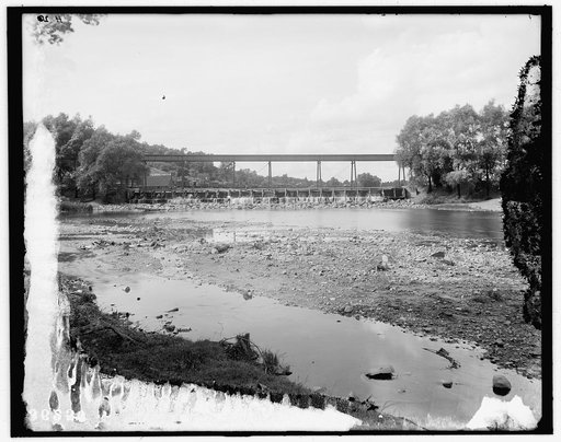 Dam and railroad trestle, Ann Arbor, Mich.