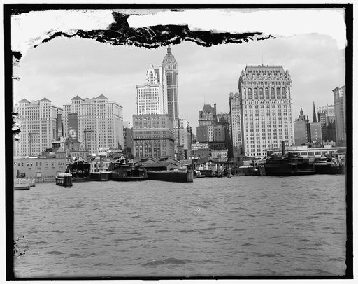 Sky scrapers from Cortlandt Street Ferry, New York, N.Y.