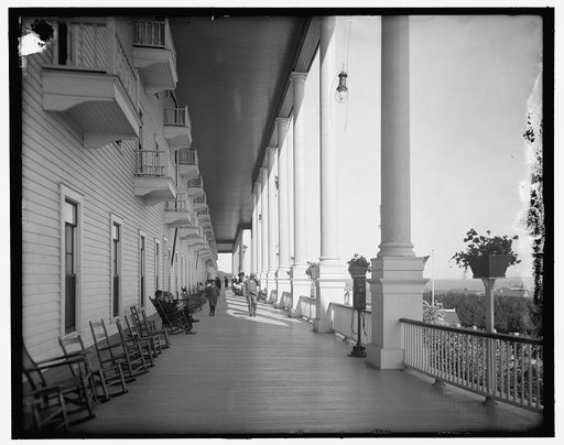 Grand Hotel, the verandah, Mackinac Island, Mich.