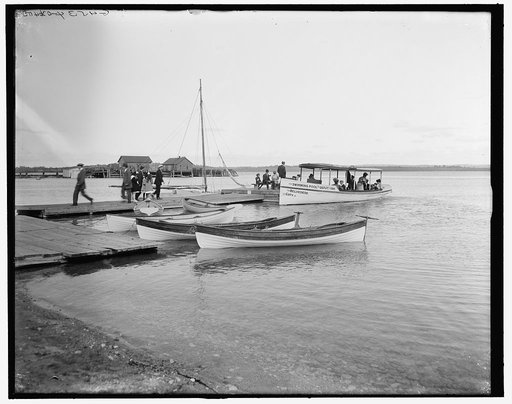 Boat landing at the Inn, Charlevoix, Mich.