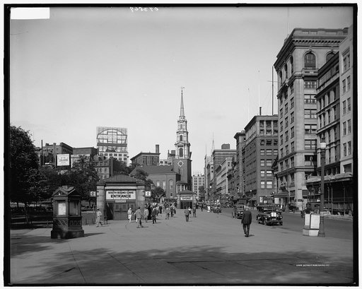 Tremont Street and the mall, Boston, Mass.