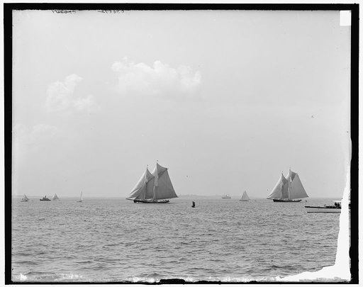 Fishing smacks [i.e. schooners], the start, First Fishermen's race