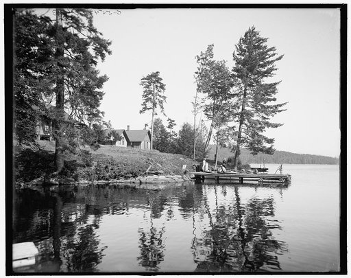 Raquette Lake, Hunters' Rest Camp, the landing, Adirondacks, N.Y.