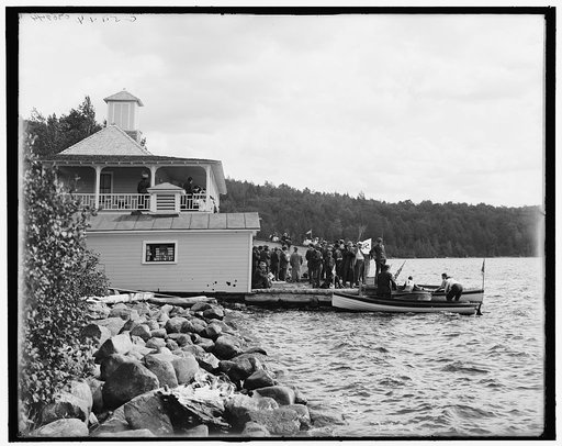 Saranac Lake, the Algonquin boat house, Adirondacks, N.Y.