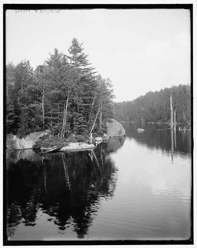 Saranac Lake, boulder bend, Saranac River, Adirondacks, N.Y.