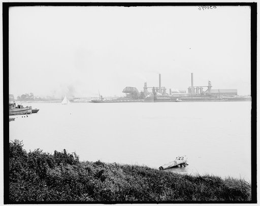 Blast furnaces from west bank of Maumee River, Toledo, Ohio