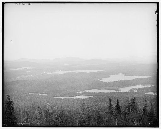 St. Regis Lakes from Saint Regis Mountain, Adirondack Mtns., New York