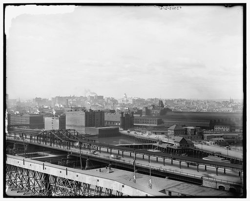 West End and Charles River from Charlestown, Boston, Mass.