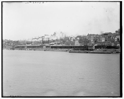 Waterfront, panorama of Vicksburg, Miss.