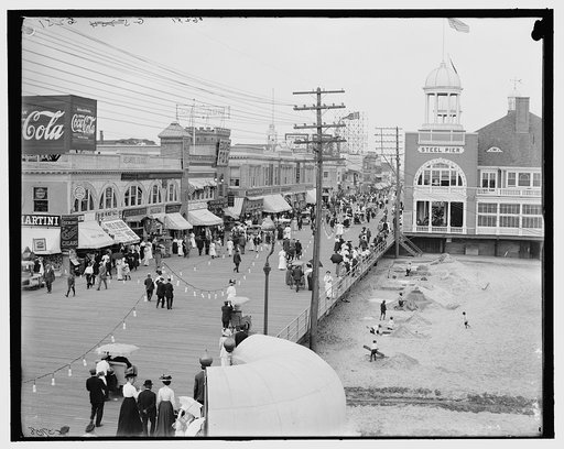 Board walk from Steeplechase Pier, Atlantic City, N.J.