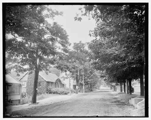 Main Street and the post office, Mt. Pocono, Pa.