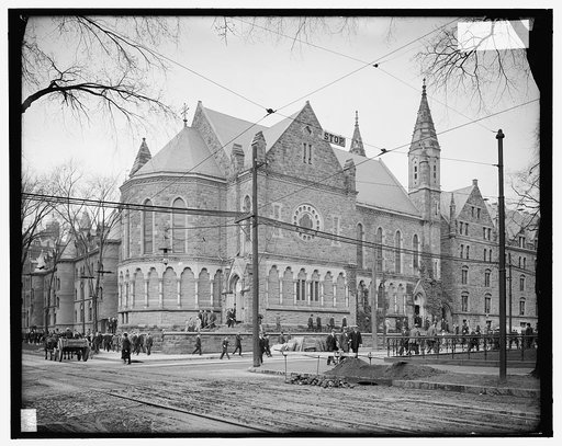 Students leaving Battell Chapel, Yale University, New Haven, Conn.
