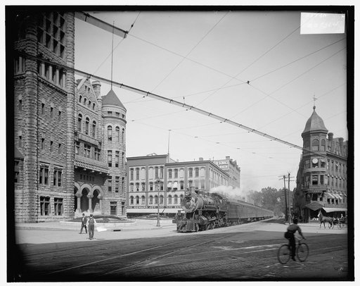 Empire State Express (New York Central Railroad) coming thru Washington Street, Syracuse, N.Y.