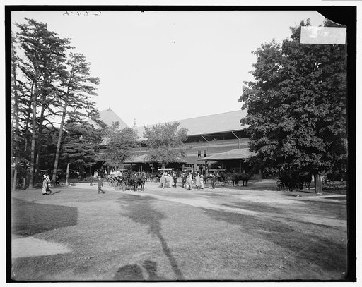Entrance to grand stand, race track, Saratoga Springs, N.Y.