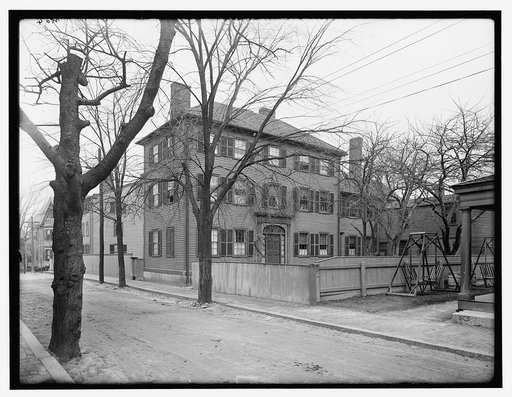 Three-story wooden house with side addition, probably Salem, Mass.
