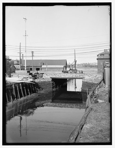 Lock and bridge, probably Salem, Mass.