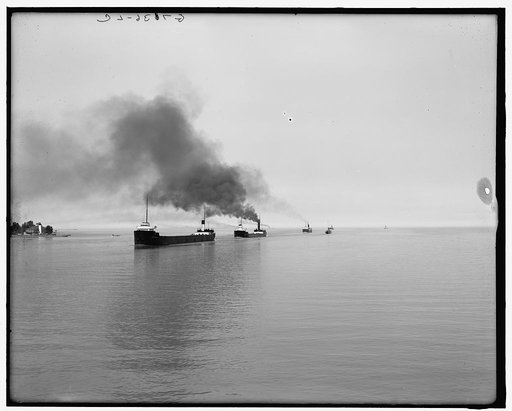 Freighters on Lake St. Clair