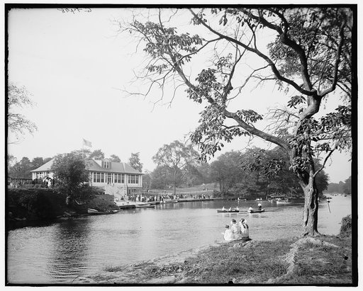 Boathouse & lake, Bronx Park, New York, N.Y.