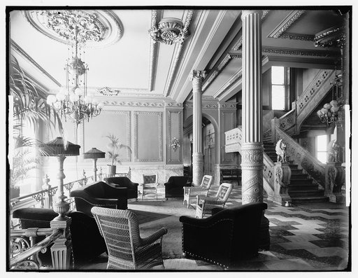 Marble stair in foyer, Murray Hill Hotel