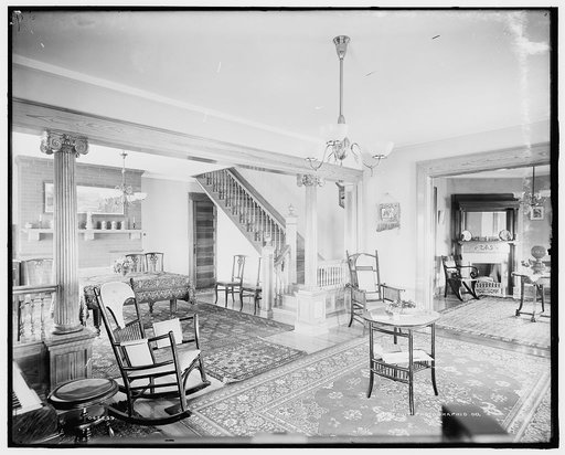 Interior of Morgan residence, St. Clair Flats, Mich.