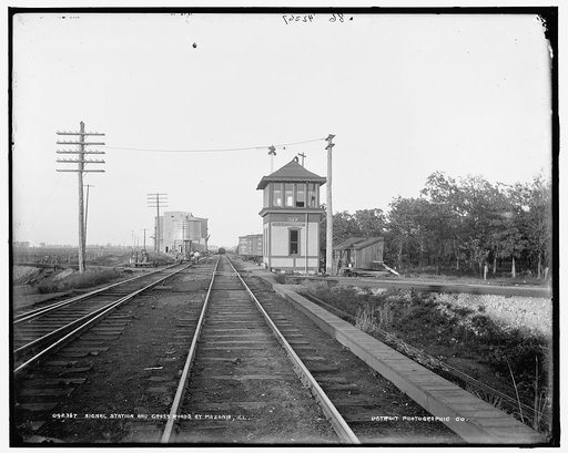Signal station and cross roads at Mazonia, Ill.