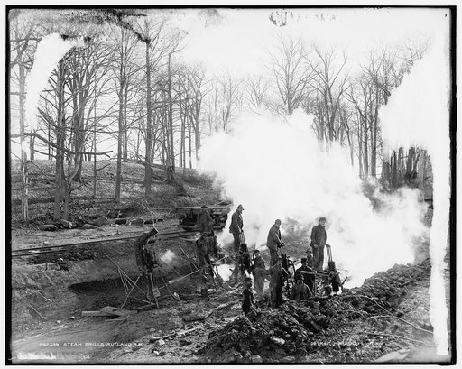 Steam drills, Rutland R.R. [Railroad