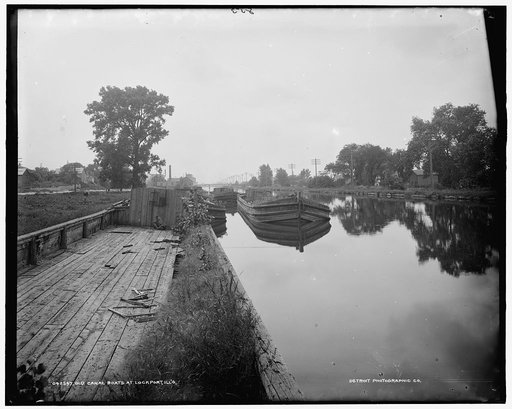 Old canal boats at Lockport, Ill's.