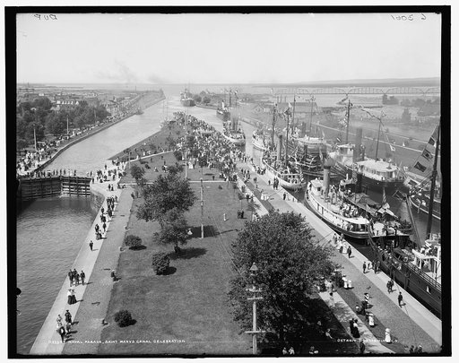 Naval parade, Saint Mary's [sic] Canal celebration, Sault Ste. Marie, Mich.