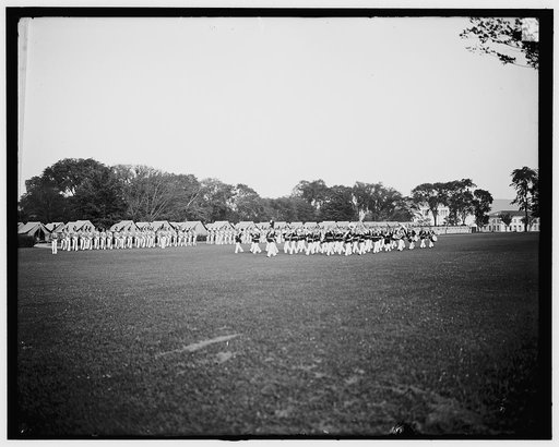 Dress parade, band passing in review, West Point, N.Y.