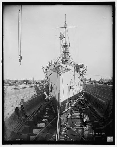 U.S.S. Maryland in dry dock, Charlestown Navy Yard