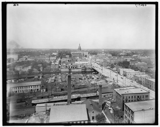 Birdseye view from tower, Lansing, Mich.
