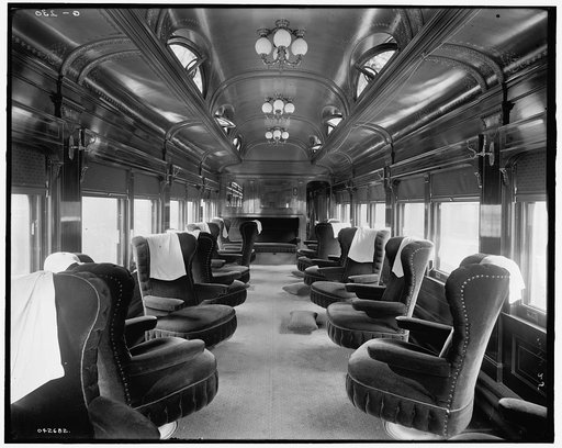 Pere Marquette Railroad parlor car no. 25, interior view