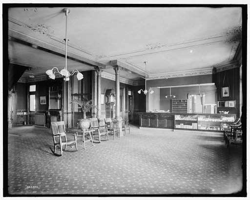 Alma Sanitarium, reception hall and office, Alma, Mich.