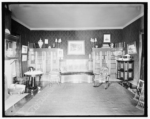 Residence of Dr. J.H. Lancashire, library, Alma, Mich.