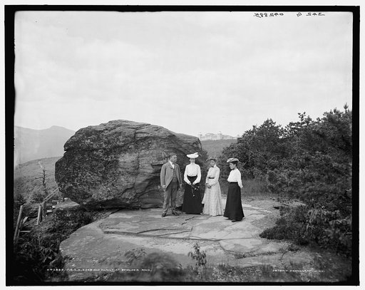 Mr. H.E. Eder and family at Bowlder [i.e. Boulder] Rock