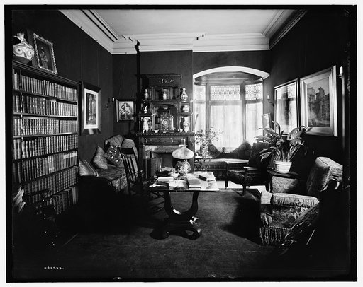 Residence of Mrs. H.C. Parke, library, Detroit, Mich.