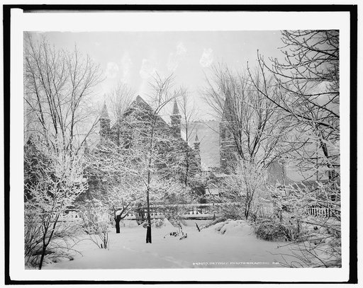 Church near Grand River Avenue in snow, Detroit, Mich.