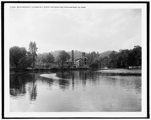 Smith Paper Mill (Columbia Mill, where first wood pulp paper was made), Lee, Mass.