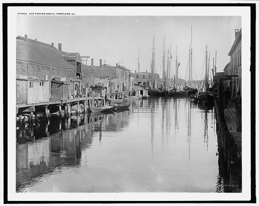 Old fishing docks, Portland, Me.