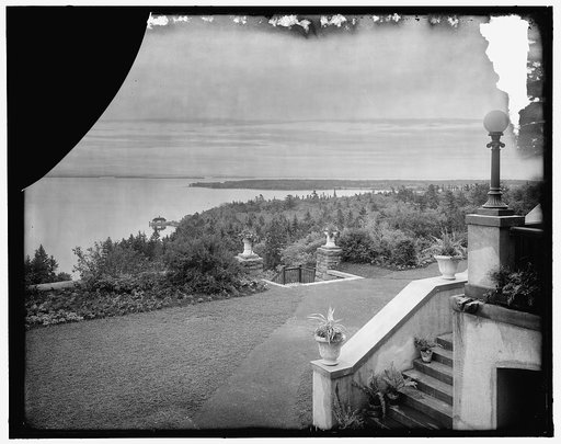 East terrace and the lake, Hotel Champlain, Bluff Point, N.Y.