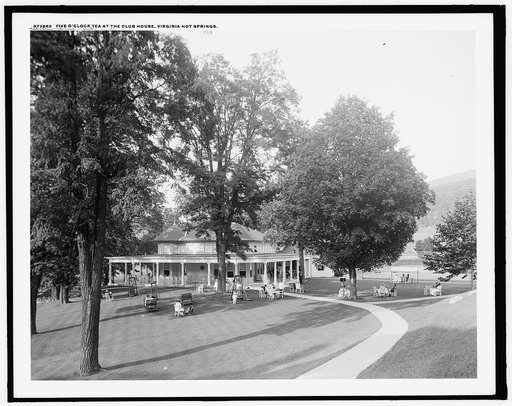 Five o'clock tea at the club house, Virginia Hot Springs