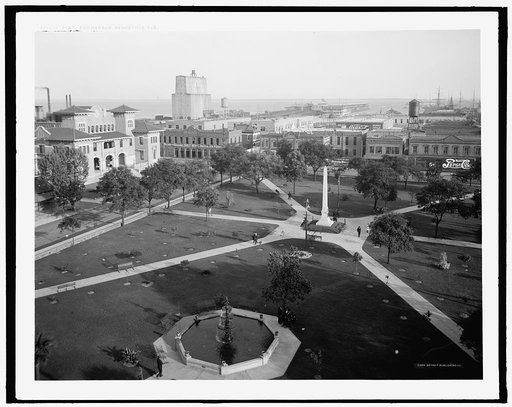 Plaza and harbor, Pensacola, Fla.