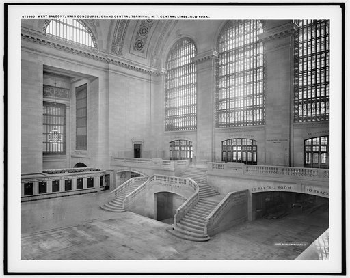 West balcony, main concourse, Grand Central Terminal, N.Y. Central Lines, New York