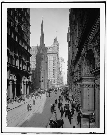 Broadway and Trinity Church, New York