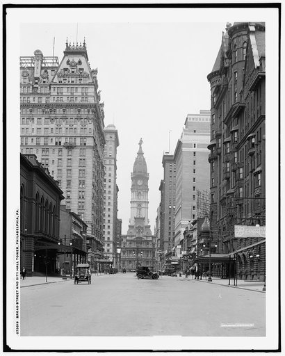 Broad Street and City Hall tower, Philadelphia, Pa.
