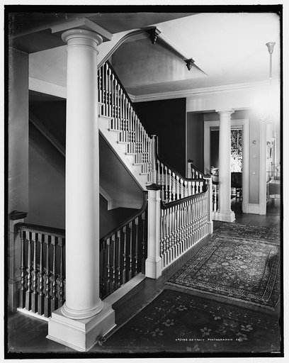 Staircase, four-story townhouse, possibly New York,N.Y.